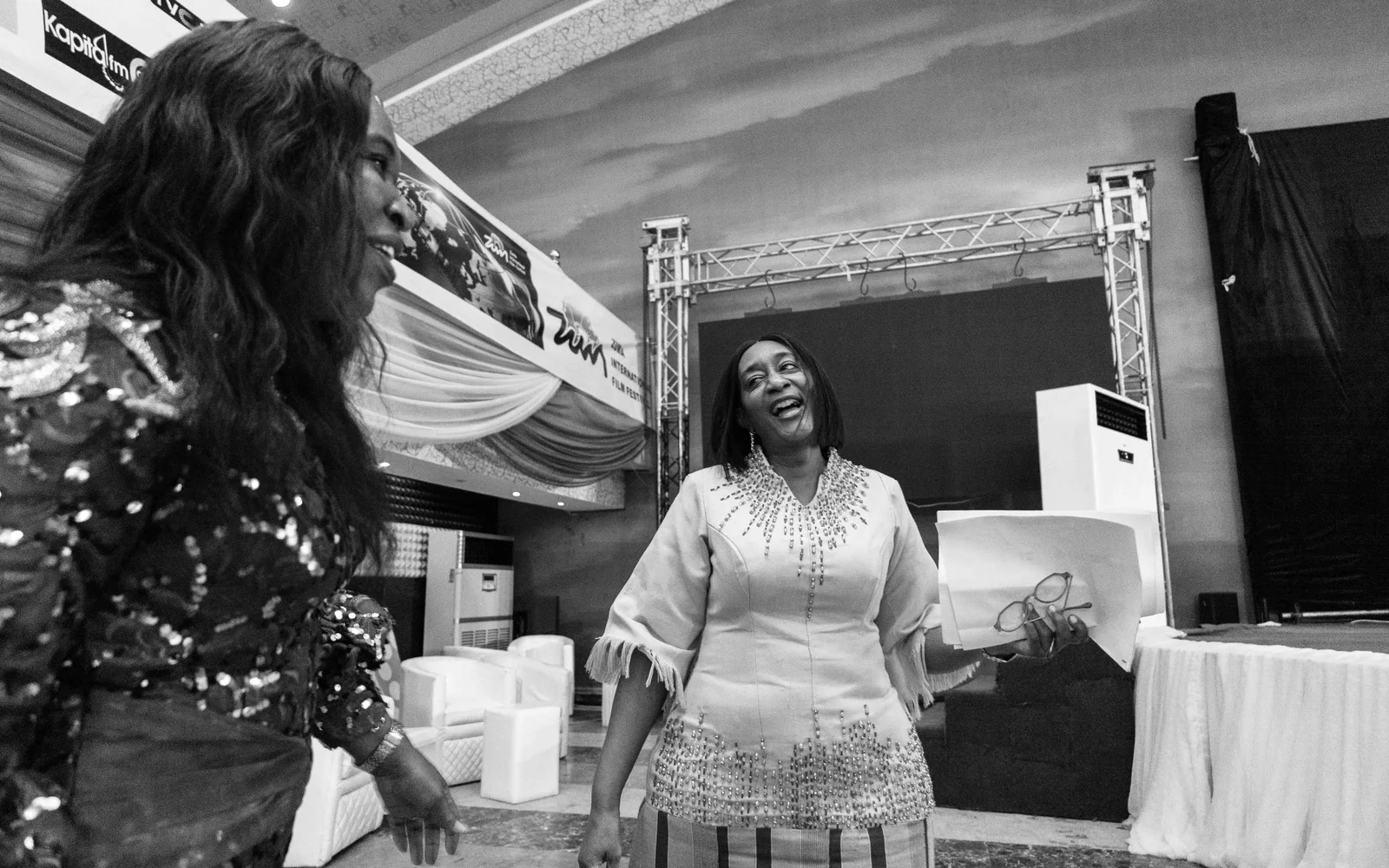 Halima Oyelade in conversation with leaders at an industry gathering